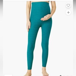 Spacedye Love the Bump Midi Maternity Legging - Peacock Blue Heather / S